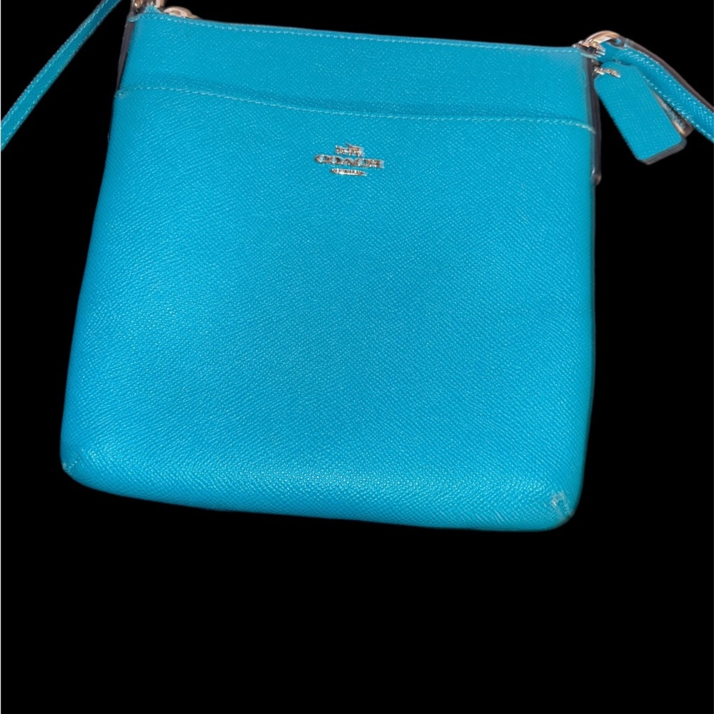 COACH Womens Embossed Textured Leather North/South Swingpack blue